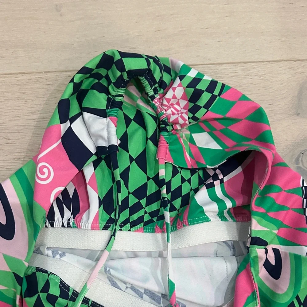 Melly M Pink and Green Halter Top - Picture 4 of 6